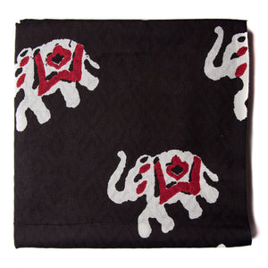 Precut 0.25 meters -Black & Red Textured Printed Cotton Fabric