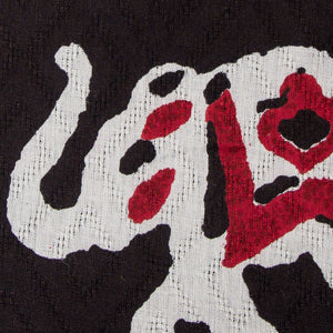 Precut 0.25 meters -Black & Red Textured Printed Cotton Fabric