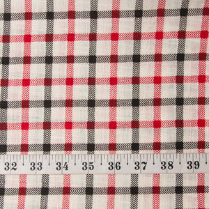 Precut 0.50 meters -Black & Red Textured Printed Cotton Fabric