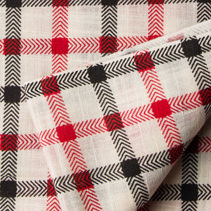 Precut 0.50 meters -Black & Red Textured Printed Cotton Fabric