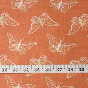 Precut 0.75 meters -Peach Textured Printed Cotton Fabric