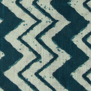 Precut 0.50 meters -Green & White Textured Printed Cotton Fabric