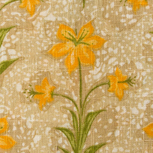 Precut 0.75 meters -Green & Yellow Textured Printed Cotton Fabric