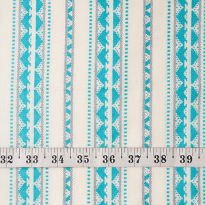 Precut 0.75 meters -White Printed Cotton Fabric
