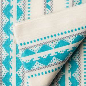 Precut 0.75 meters -White Printed Cotton Fabric