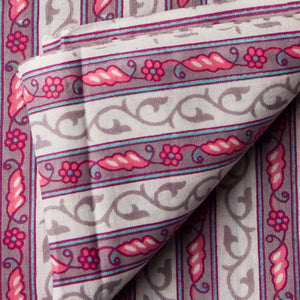 Precut 0.25 meters -Pink & White Printed Cotton Fabric