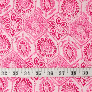 Precut 0.50 meters -Pink Printed Cotton Fabric