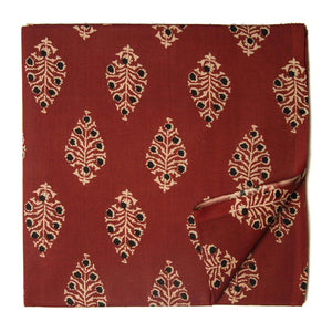 Black and Maroon Screen printed Pure Cotton Fabric  with floral print