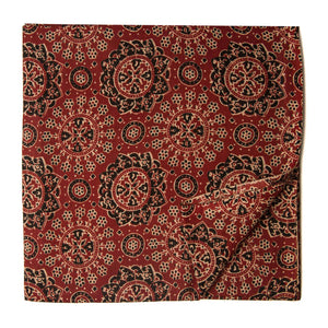 Black and Maroon Screen printed Pure Cotton Fabric  with floral design
