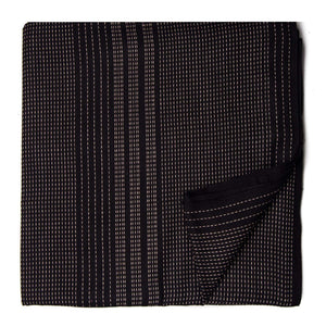 Black South Cotton Jaquard Fabric with stripes