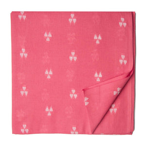 Peach South Cotton Jacquard Fabric with triangular motifs