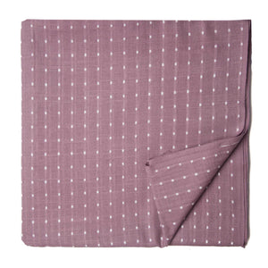 Purple South Cotton Jacquard Fabric with dots and kantha thread work