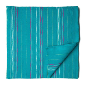 Blue South Cotton Jacquard Fabric with stripes