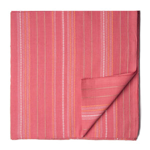 Peach South Cotton Jacquard Fabric with stripes