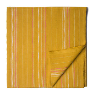 Yellow South Cotton Jacquard Fabric with stripes