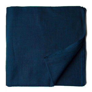 Precut 1 meter -Blue Plain Textured Cotton Slub Fabric