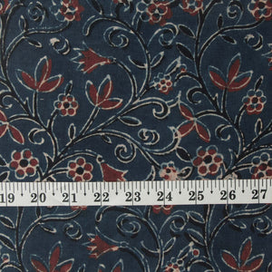 Precut 0.50 meters -Ajrakh Hand Printed Natural Dyed Cotton Fabric