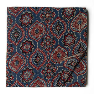 Ajrakh Hand Block Natural Dyed Cotton Fabric