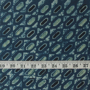 Precut 0.75 meters -Ajrakh Hand Printed Natural Dyed Cotton Fabric
