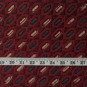 Precut 0.75 meters -Ajrakh Hand Printed Natural Dyed Cotton Fabric