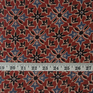 Precut 1 meter -Ajrakh Hand Printed Natural Dyed Cotton Fabric