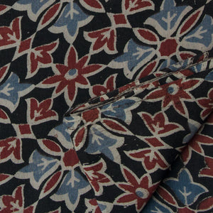 Precut 1 meter -Ajrakh Hand Printed Natural Dyed Cotton Fabric