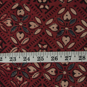 Precut 1 meter -Ajrakh Hand Printed Natural Dyed Cotton Fabric