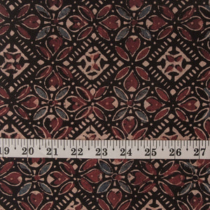 Precut 1 meter -Ajrakh Hand Printed Natural Dyed Cotton Fabric