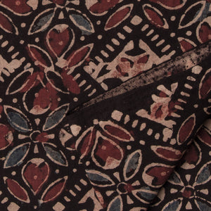 Precut 1 meter -Ajrakh Hand Printed Natural Dyed Cotton Fabric