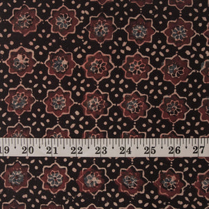 Precut 0.75 meters -Ajrakh Hand Printed Natural Dyed Cotton Fabric