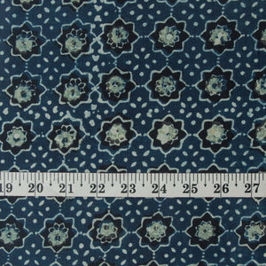 Precut 0.75 meters -Ajrakh Hand Printed Natural Dyed Cotton Fabric