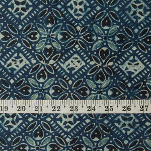 Precut 1 meter -Ajrakh Hand Printed Natural Dyed Cotton Fabric