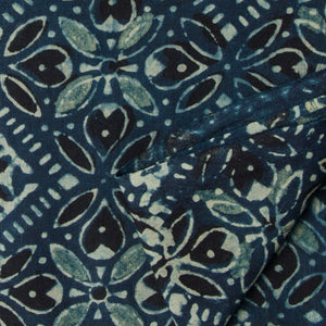 Precut 0.75 meters -Ajrakh Hand Printed Natural Dyed Cotton Fabric