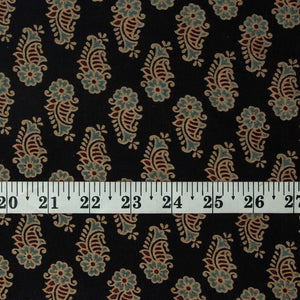 Precut 0.75 meters -Ajrakh Hand Block Natural Dyed Cotton Fabric