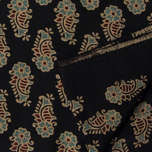 Precut 0.75 meters -Ajrakh Hand Block Natural Dyed Cotton Fabric