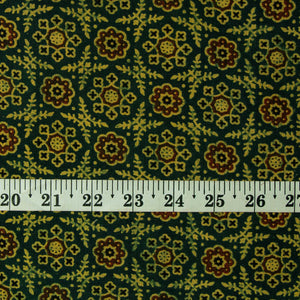 Precut 0.75 meters -Ajrakh Hand Block Natural Dyed Cotton Fabric