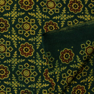 Precut 0.75 meters -Ajrakh Hand Block Natural Dyed Cotton Fabric