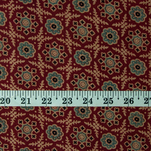 Precut 1 meter -Ajrakh Hand Block Natural Dyed Cotton Fabric