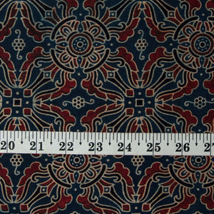 Precut 0.50 meters -Ajrakh Hand Block Natural Dyed Cotton Fabric