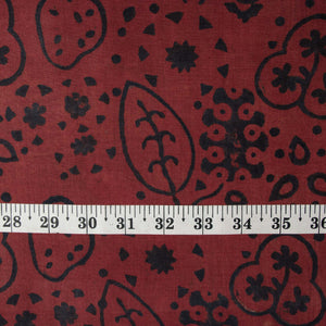 Precut 1 meter -Ajrakh Hand Block Natural Dyed Cotton Fabric