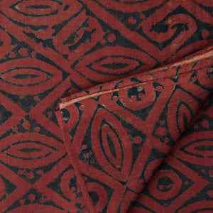 Precut 0.75 meters -Ajrakh Hand Block Natural Dyed Cotton Fabric