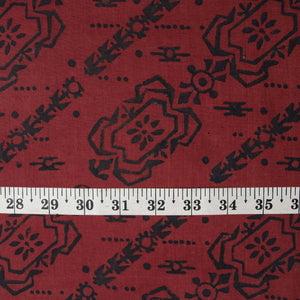 Precut 0.75 meters -Ajrakh Hand Block Natural Dyed Cotton Fabric