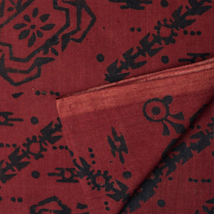 Precut 0.75 meters -Ajrakh Hand Block Natural Dyed Cotton Fabric