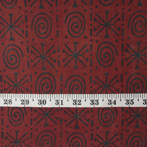 Precut 0.75 meters -Ajrakh Hand Block Natural Dyed Cotton Fabric