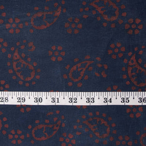 Precut 1 meter -Ajrakh Hand Block Natural Dyed Cotton Fabric