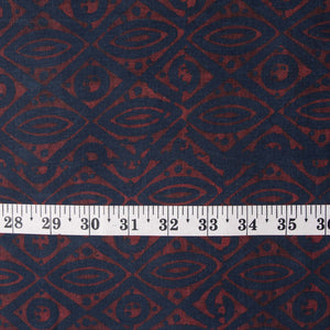 Precut 0.75 meters -Ajrakh Hand Block Natural Dyed Cotton Fabric