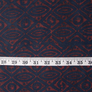 Precut 1 meter -Ajrakh Hand Block Natural Dyed Cotton Fabric