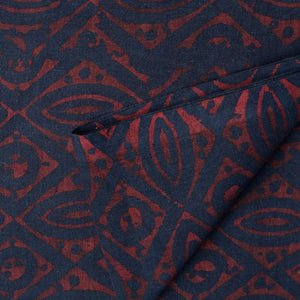 Precut 1 meter -Ajrakh Hand Block Natural Dyed Cotton Fabric
