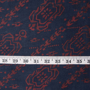 Precut 0.75 meters -Ajrakh Hand Block Natural Dyed Cotton Fabric