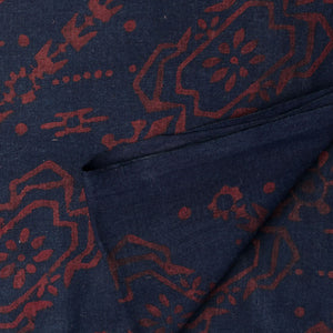 Precut 0.75 meters -Ajrakh Hand Block Natural Dyed Cotton Fabric